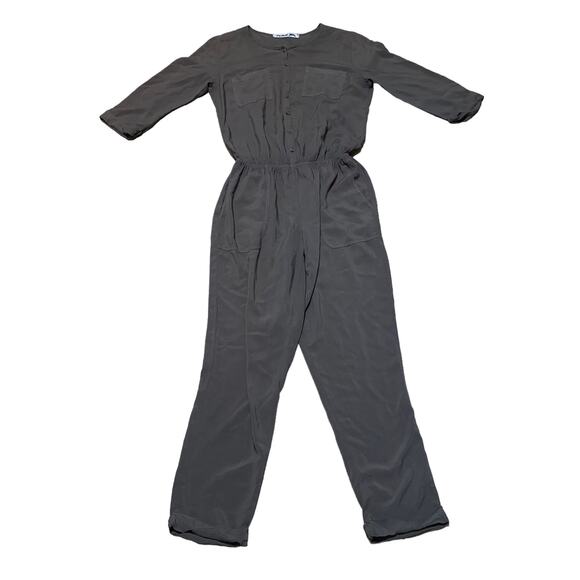 Michael Stars Utility Green Romper Jumpsuit Button Up with chest pockets small - Picture 1 of 12